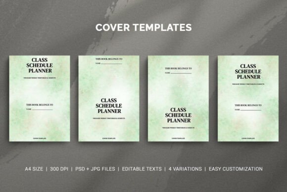 Class Schedule Planner Cover Templates: Elevating Organization with Style
