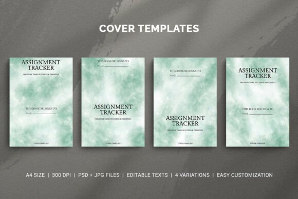 Elevate Your Academic Planners with the Assignment Tracker Cover Template Set