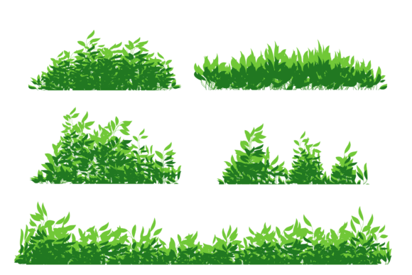 Green Bush Set SVG & PNG: Design-Ready Bush Graphics for Creative Projects