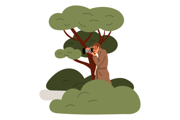 Private Detective Character Hide in Bush