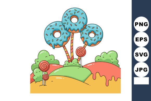 Sweet Donuts and Lollipops in Playful Design